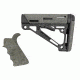 HOGUE AR15/M16 Kit, Finger Groove Beavertail Grip and OverMold Collapsible Buttstock, Fits Mil-Spec Buffer Tube, Ghillie Green Rubber 15856