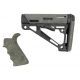 Hogue AR15/M16 Kit, Beavertail Grip and OverMold Collapsible Buttstock, Rifle, Rubber, Ghillie Green, 15856