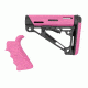 HOGUE AR15/M16 Kit, Finger Groove Beavertail Grip and OverMold Collapsible Buttstock, Fits Mil-Spec Buffer Tube, Pink Rubber 15756