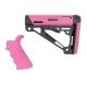 Hogue AR15/M16 Kit, Beavertail Grip and OverMold Collapsible Buttstock, Rifle, Rubber, Pink, 15756