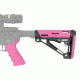 HOGUE AR15/M16 Kit, Finger Groove Beavertail Grip and OverMold Collapsible Buttstock, Fits Mil-Spec Buffer Tube, Pink Rubber 15756