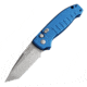 Hogue Ballista I Automatic Folding Knife, 3.5in, 154CM Stainless Steel, Tanto Blade, Tumbled Finish, Matte Blue Aluminum Handle, 64123