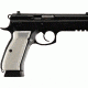 Hogue CZ-75 - CZ-85 Checkered Aluminum - Brushed Gloss Clear Anodized 75175