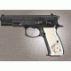 Hogue CZ 75 Scrimshaw Ivory Polymer - Double Aces 75033