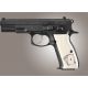 Hogue CZ 75 Scrimshaw Ivory Polymer - Double Aces 75033