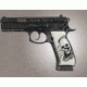 Hogue CZ 75 Scrimshaw Ivory Polymer - Grim Reaper 75026