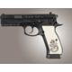 Hogue CZ 75 Scrimshaw Ivory Polymer - Navy insignia 75028