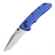 Hogue Deka Folding Knife, 3.25 in CPM MagnaCut Stainless Steel Clip Point Blade, Stone Tumbled, Blue Glass Fiber Reinforced Polymer Handle, 24373