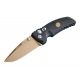 Hogue EX-01 3.5in Sig Emperor Scorpion Folder Drop Point Blade, FDE PVD, G-10 with Sig Medallion, Black/FDE, 36170