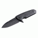 Hogue EX-02 3.75in. Tactical Folding Knife, Spear Point Blade, Flipper Brushed G-10 Frame, G-Mascus Black Gray 34219