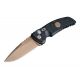 Hogue EX-A01 Sig Emperor Scorpion Automatic Folding Knife, 3.5in, 154CM Stainless Steel, Drop Point Blade, FDE PVD, G-10 Frame Solid Black FDE Sig Medallion, 36130