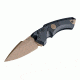 Hogue EX-A05 Sig Emperor Scorpion Automatic Folding Knife, 3.5in, Spear Point Blade, FDE PVD Finish, Black Aluminum/G10 Frame, 36530