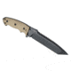 Hogue EX-F01 7in Fixed Tanto A-2 Steel Blade w/Black Automatic Retention Sheath, Black Finish, G10 Flat Dark Earth Scales, 35107