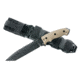 Hogue EX-F01 7in Fixed Tanto A-2 Steel Blade w/Black Automatic Retention Sheath, Black Finish, G10 Flat Dark Earth Scales, 35107