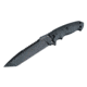 Hogue EX-F01 7in Fixed Tanto A-2 Steel Blade w/Black Automatic Retention Sheath, Black Finish, G10 Solid Black Scales, 35109