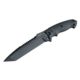 Hogue EX-F01 7in Fixed Tanto A-2 Steel Blade w/Black Automatic Retention Sheath, Black Finish, G10 Solid Black Scales, 35109