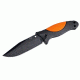 Hogue EX-F02 4.5in. Fixed Clip Point Blade Black Kote Auto Retention Sheath Black, Rubber OverMold Handle Hunter Orange 35254
