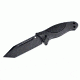 Hogue EX-F02 4.5in. Fixed Tanto Blade Black Kote Auto Retention Sheath Black, Rubber OverMold Handle Black 35240