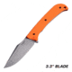 Hogue Extrak Fixed Blade Knife, 3.3 in, CPM M4, Clip Point Blade, Blaze Orange Handle, 35860