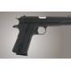 Hogue Govt. G-10 Magrip Kit - Piranha Grip Flat Mainspring Solid Black 01229
