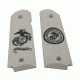 Hogue Govt. Model Scrimshaw Ivory Polymer Ambi Safety Cut - Marine Eagle Globe and Anchor 45031