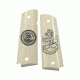 Hogue Govt. Model Scrimshaw Ivory Polymer Ambi Safety Cut - Navy insignia 45028