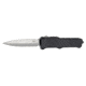 Hogue Incursion Automatic Folding Knife, 3.9in, 154CM Stainless Steel, Stone Tumbled, Dagger Blade, Matte Black Aluminum Handle, 54060-EXLKRL