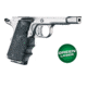 Hogue Green Laser Enhanced Grip, 1911 Officers, OverMolded Rubber, Black, 43980