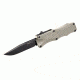Out The Front 3.5" Automatic Clip Point Blade Black Finish Aluminum Frame - Matte Desert Sand