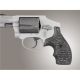 Hogue S&amp;W J Frame Round Butt Grip, Bantam Piranha G-10 G-Mascus Black/Grey 82293