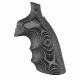 Hogue S&amp;W K&amp;L Conversion Finger Grooves Frame Round Butt Grip, G10 G-Mascus Black/Grey 190643