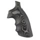 Hogue S&amp;W K&amp;L Conversion Finger Grooves Frame Round Butt Grip, G10 G-Mascus Black/Grey 190643