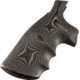Hogue S&amp;W N Frame Square Butt Grip, Finger Grooves, Smooth, G10 - G-Mascus, Black/Grey, 29167