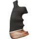 Hogue Rubber Conversion Grip - S&amp;W N Round Butt - Wood Big Butt, w/ Finger Grooves 25006