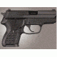 Hogue SIG Sauer P224 DA/SA Piranha Grip G10, Solid Black, Screws And Bushings Included, Black 22139