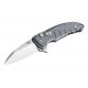 Hogue X1-Microflip 2.75in Folder Wharncliffe Blade, Tumble Finish, Alum Frame, Matte Grey, 24162
