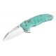 Hogue X1-Microflip 2.75in Folder Wharncliffe Blade, Tumble Finish, Alum Frame, Aquamarine, 24163