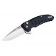 Hogue X1-Microflip Folding Knife, 2.75in Drop Point Blade, Tumble Finish Alum Frame, Matte Black, 24170