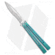 Hom Design I-Basilisk Channel Butterfly Folding Knife, 4.50in, CPM S35VN, Drop Point Blade, Titanium, Teal Handle, Teal/Gray, 9.875 inch, BHQ-175603