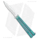 Hom Design I-Basilisk Channel Butterfly Folding Knife, 4.50in, CPM S35VN, Drop Point Blade, Titanium, Teal Handle, Teal/Silver, 9.875 inch, BHQ-175604