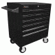 Homak 27in Professional Rolling Cabinet w/ 6 Drawers, Black BK04062601