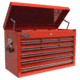 Homak 27in Professional Top Chest w/ 9 Drawers, Red RD02092601
