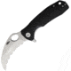 Honey Badger Knives Medium Claw Linerlock Folding Knife, 3 satin finish serrated 8Cr13MoV stainless blade, Black textured GRN handle, HB1131