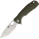 Honey Badger Knives Medium Linerlock Folding Knife, 3.13 satin finish 8Cr13MoV stainless drop point b, Green textured GRN handle, HB1013