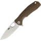 Honey Badger Knives Medium Linerlock Folding Knife, 3.13" satin finish D2 tool steel drop point blade, Tan textured GRN handle, HB1015