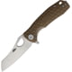 Honey Badger Knives Warncleaver Linerlock Folding Knife, 2.75" satin finish D2 tool steel blade, Tan textured GRN handle, HB1168