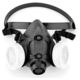 Honeywell 5500 Series Elastomeric Half Mask w/Dual Cartridge Connectors, Black, Medium 550030M