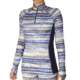 Hot Chillys Micro Elite Chamois Print Zip-T - Womens, Horizon Stripe/Navy, Medium, HC9924P-Horizon Stripe/Navy-M