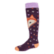 Hot Chillys Youth Little Fox Mid Volume Sock, Little Fox/Purple, Extra Small, HC2836P-084-XS