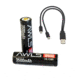 HRT Tactical Gear USB 18650 Rechargeable Batteries - 2 Pack, HRT-18650C-12-AA